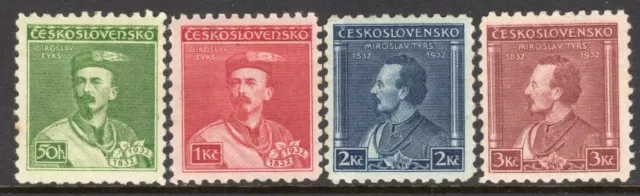 Czechoslovakia Scott # 187-90 VF Unused 1932 Miroslav Tyrs and Sokol Congress