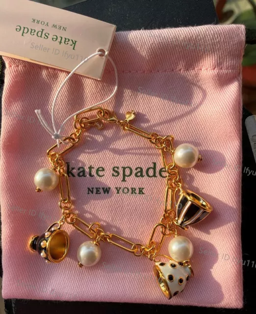 NWT Kate ks Spade Tea time Teacup Bracelet Charm  Alice in Wonderland