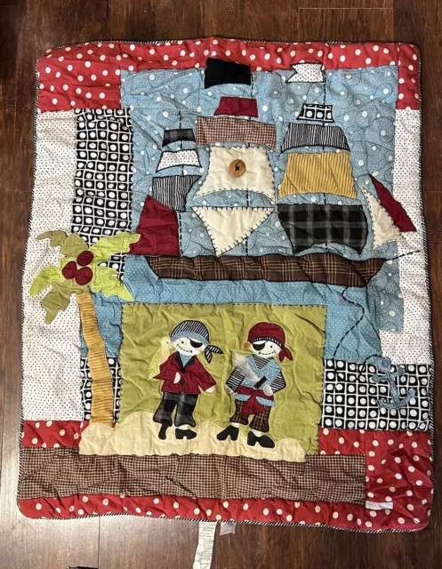 "Edredón manta acolchada para bebé Cotton Tale Design piratas y barco 30""x40"""