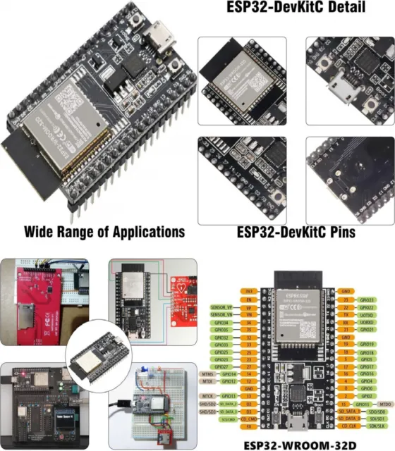 ESP32-DevKitC ESP32 Scheda di Sviluppo ESP-WROOM-32D Node-MCU-32 Moduli Chip...