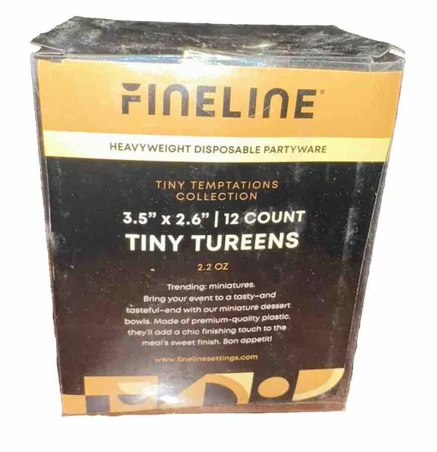 Fineline Settings 6302-CL, 3.5x2.6-Inch Clear Plastic Tiny Tureens, 240/CS