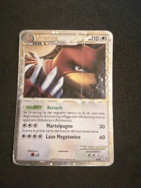 Ursaring 89/95 Rare Holo Played Forces Unleashed Pokemon Cards (ITA)
