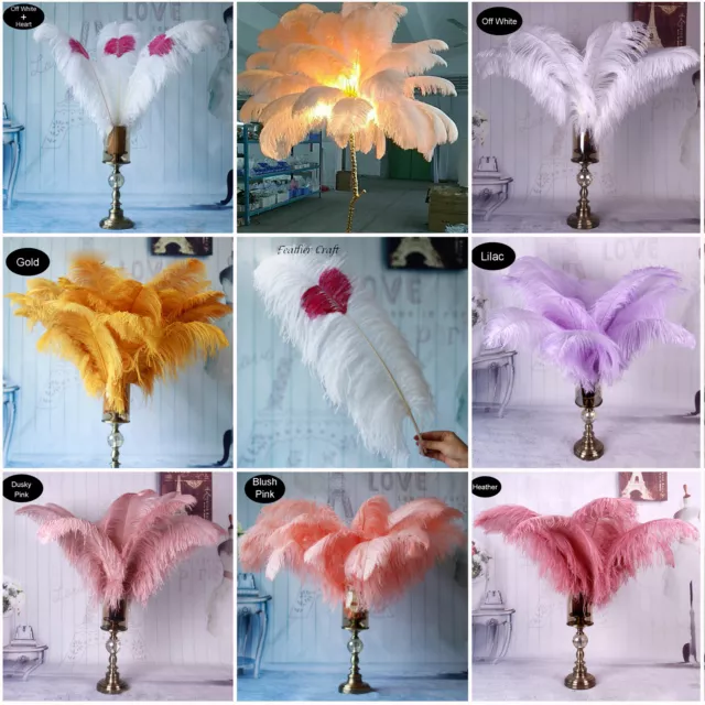 Largo Calidad Plumas de Avestruz Disfraz Ornamento Boda Fiesta Decor 40-45cm