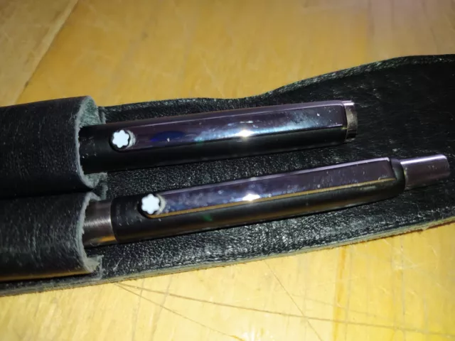 Montblanc Füller und kugelschreiber set in leder etui