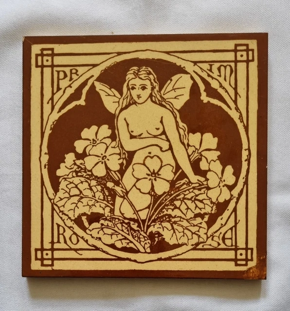 Mintons Tile. Spirit Of The Flowers. Primrose.c1875. 2