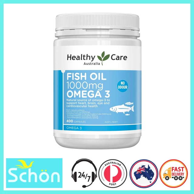 Healthy Care Fish Oil 1000mg Softgel Capsules, Blue, 400 Count
