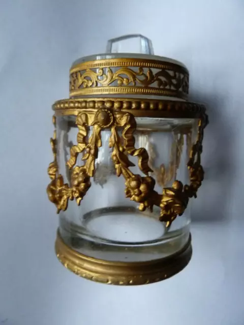 19th Century French Crystal Rouge Pot with Ormolu Mounts  c. 1870  Grand Tour.