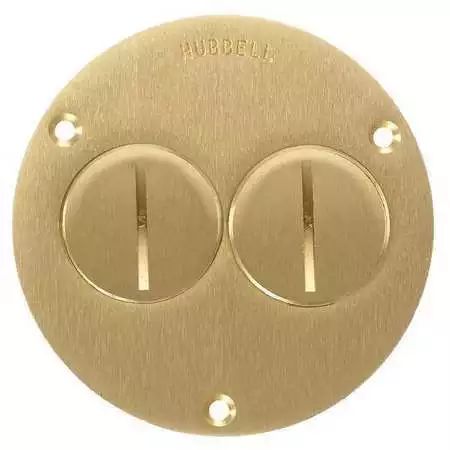 Hubbell Wiring Device-Kellems S3725 Floor Box Cover,Round,2-Gang,3-7/8 In.