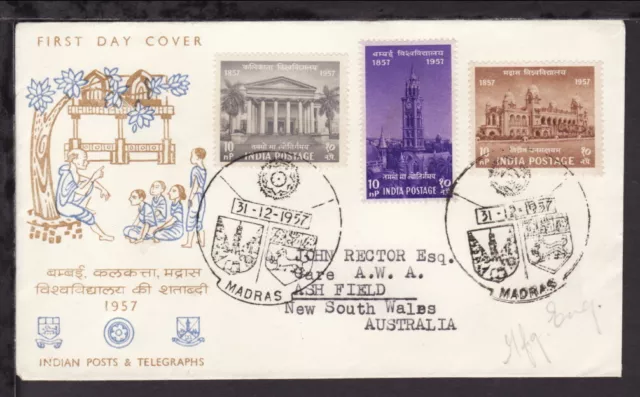 India 1957 Posts & Telegraphs Illustrated First Day Cover (L119)