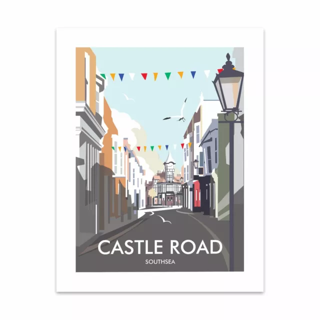 Castle Road, Southsea 28x35cm Art Print by Dave Thompson