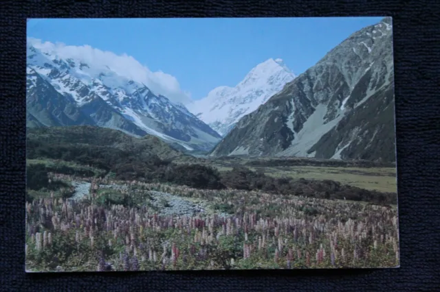 Postcard Neuseeland New Zealand Mount Cook Aoraki Vulkan volcano Hooker Valley