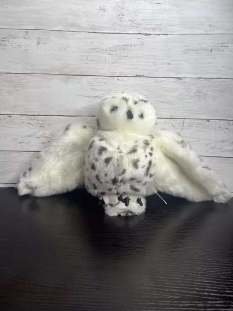 FOLKMANIS Snowy Owl Plush Hand Puppet 22" Wingspan Stuffe Rotating Head Hedwig