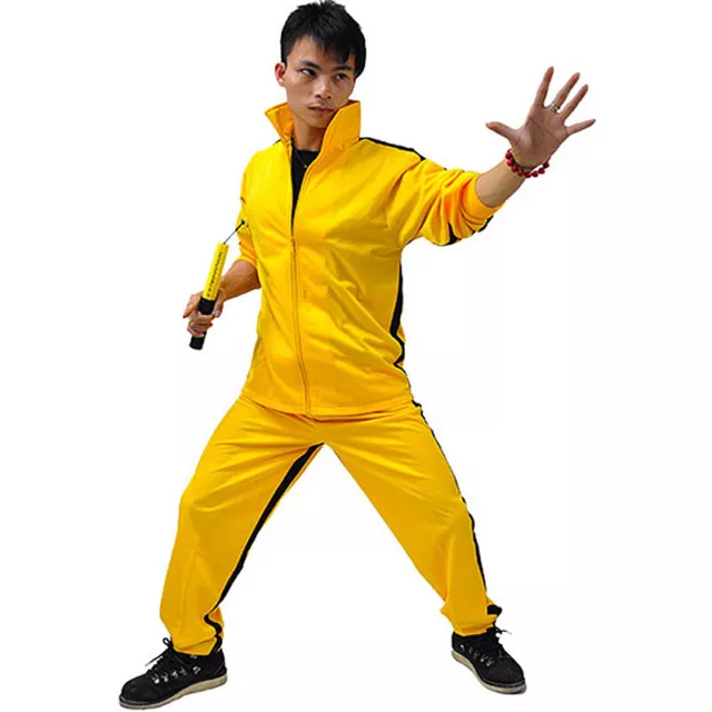 Bruce Lee Kung Fu Battle Uniform Martial Arts Wingchun Suit Outfit Game Of Death