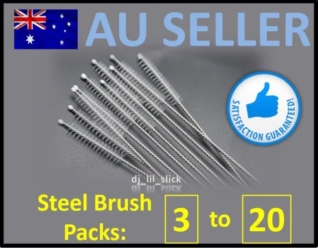 20 New Stainless Steel Drinking Straw Cleaning Brush Metal Nylon Brushes Straws