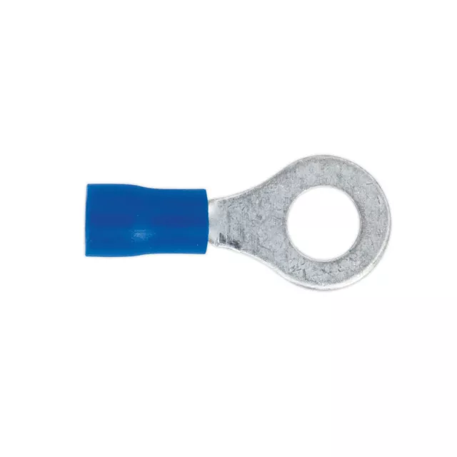 6.4mm (1/4") Blue Easy-Entry Ring Terminal Connector Electrical Connector 100Pc