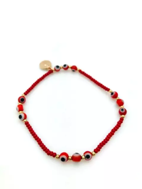 Pulsera Roja 12 Ojitos Proteccion Mal De Ojo Red Evil Eye Protection Bracelet