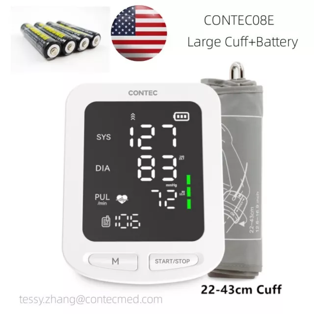 USA BP Blood Pressure Monitor Digital Upper Arm NIBP Measure Large Cuff+Battery
