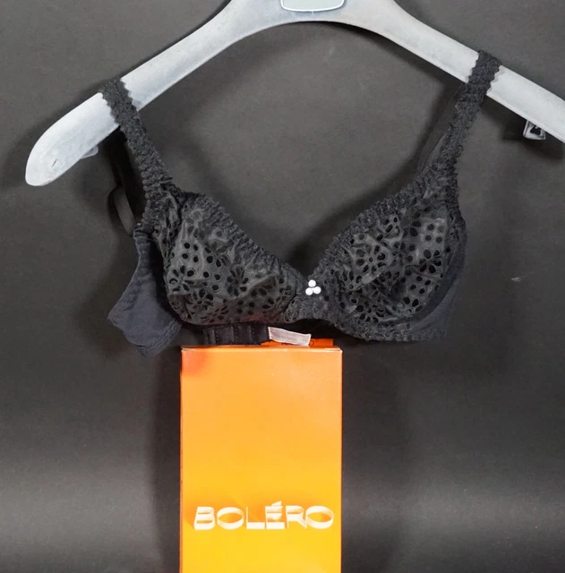 Vero Vintage Bolero France Donna Reggiseno Intimo Lingerie Taglia 75 B Noir Con