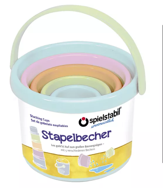 Spielstabil Stapelbecher-Set pastell 5-teilig Sandspielzeug