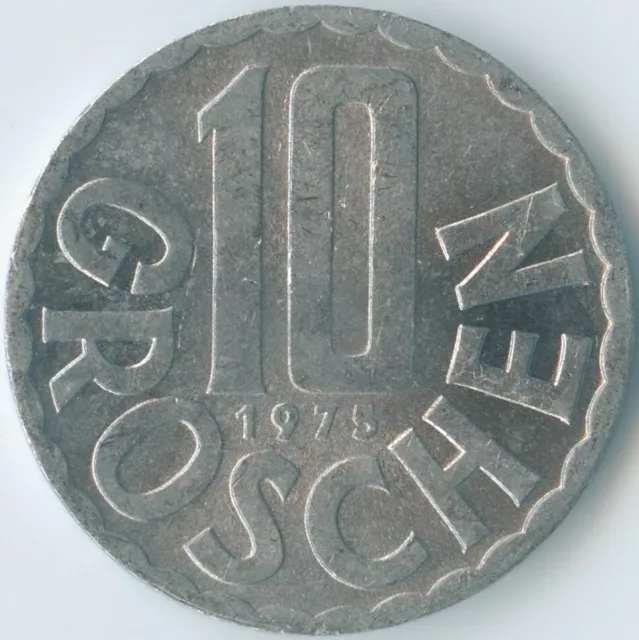 Austria 1975 10 Groschen KM# 2878 Al Second Republic Coat of Arms Eagle Value 3