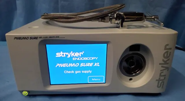 Stryker Pneumosure XL 45 Liter Insufflator With Stainless Braided Gas Hose.