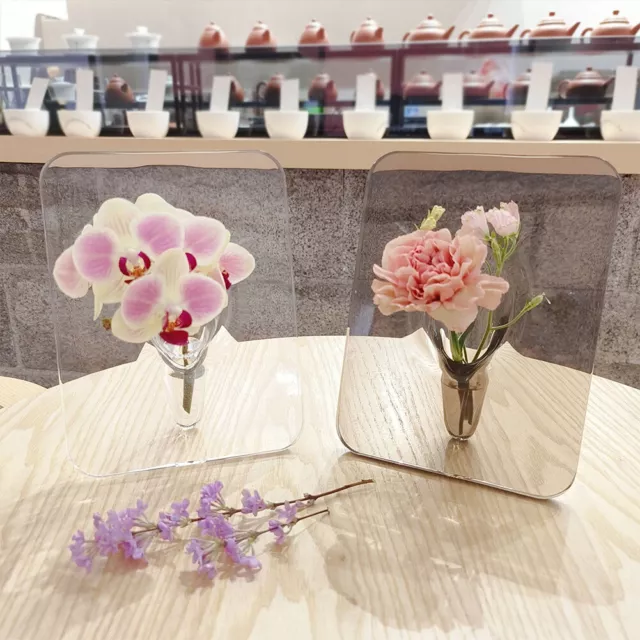 Acrylic Photo Frame Vase Modern Clear Flower Vase Simple for Wedding Table Decor