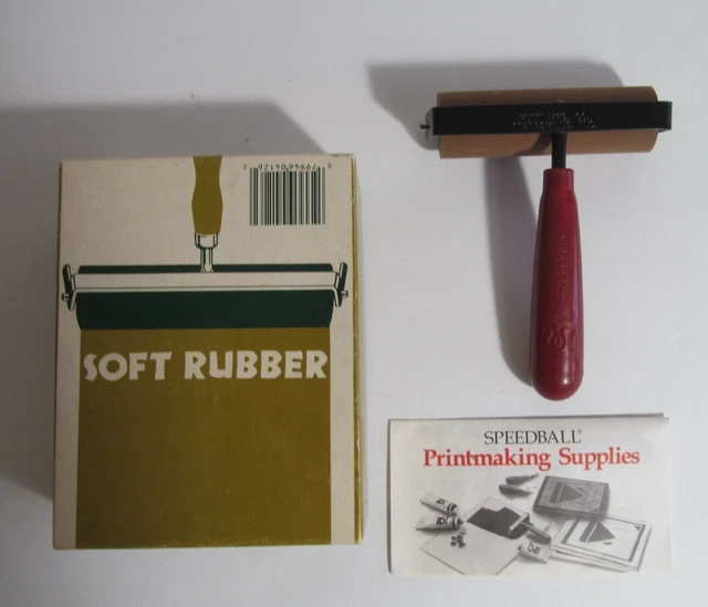 Vintage Printmasters No. 4126  Speedball Soft Rubber No. 64 Brayer 4" Roller