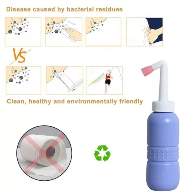 Portable Hand-held Bidet Bottle Spray Nozzle for Outdoor Travel Anal Cleaning HQ 3