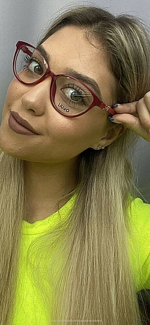 Nuevo marco anteojos para mujer LIU JO LJ 2618 615 pulido rojo 53 mm Rx ojos de gato