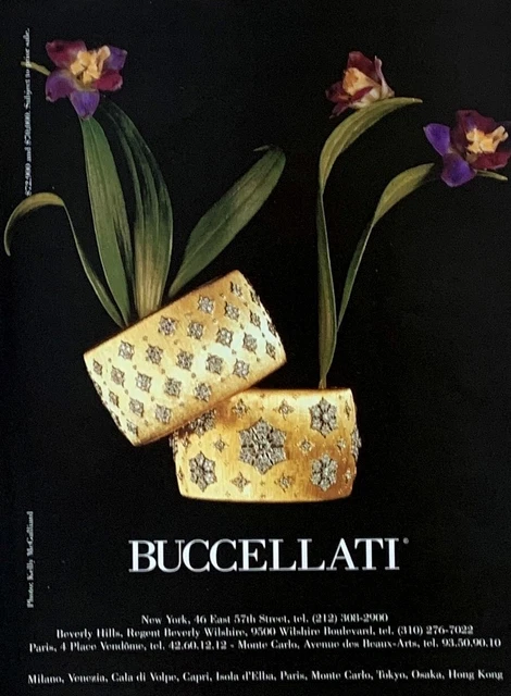 1997 BUCCELLATI Italian Fine Jewelry Diamond Bangle Original PRINT AD
