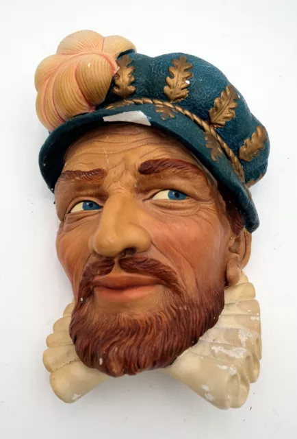 Vintage Legend Products chalkware head "Sir Walter Raleigh" Made in England