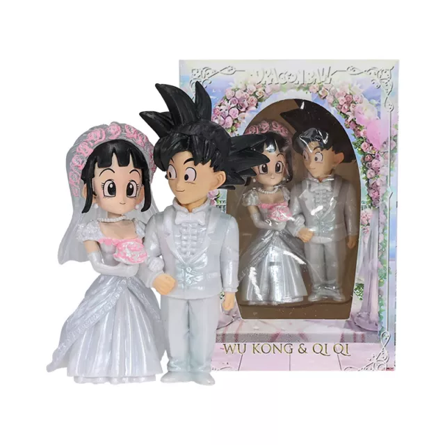 Figura de PVC de 3,5" Dragon Ball Z Son Goku y Chichi colección juguetes modelos regalos