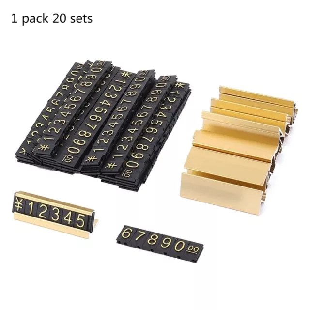 Gold Number Signs 20Sets Arabic Numerals Together Cube Kit