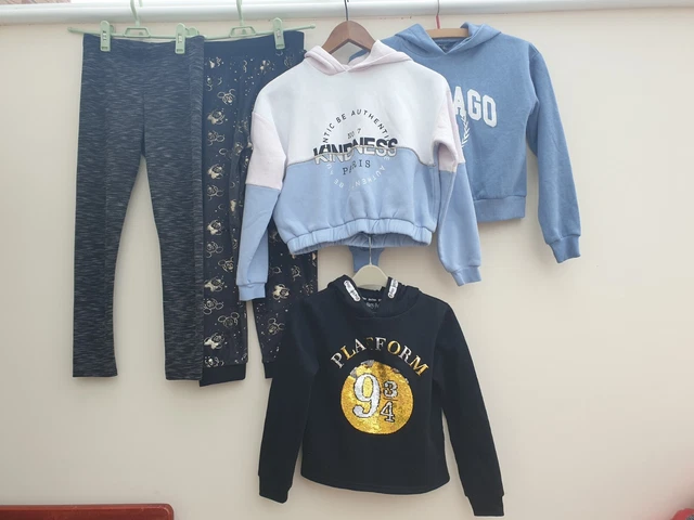Set tuta attiva per ragazze River Island outfit età 9-10 anni leggings con cappuccio