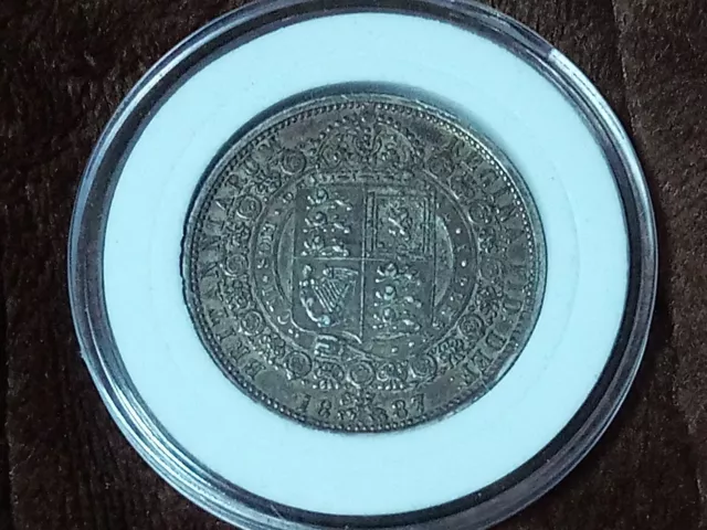 1887 Queen Victoria Jubilee Head Silver Half Crown 2s 6d British Victorian Coin