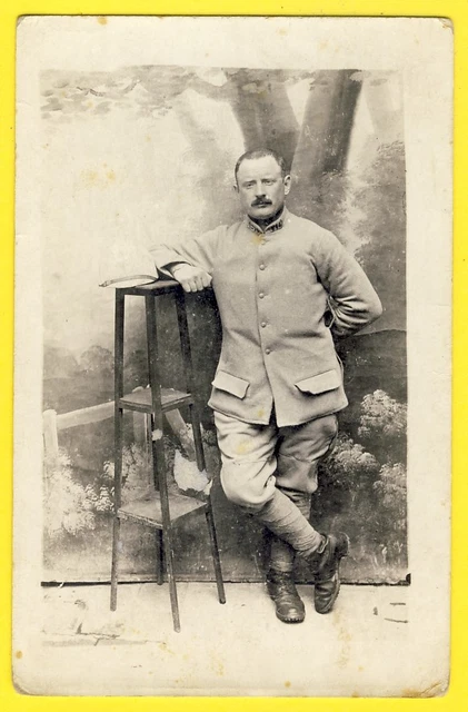 cpa 214th War Regiment MILITARY HAIRY SOLDIER UNIFORM Photo Card WW1