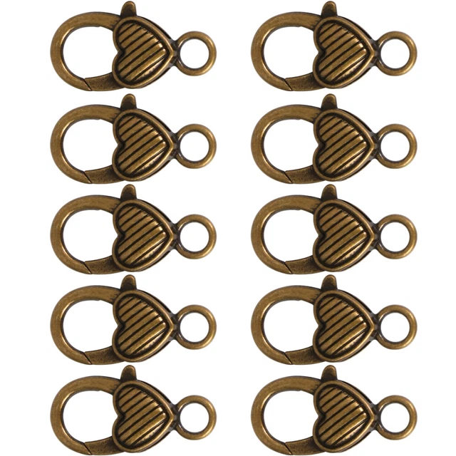 10 piezas broches de aleación corazón langosta broches garras fabricación de joyas