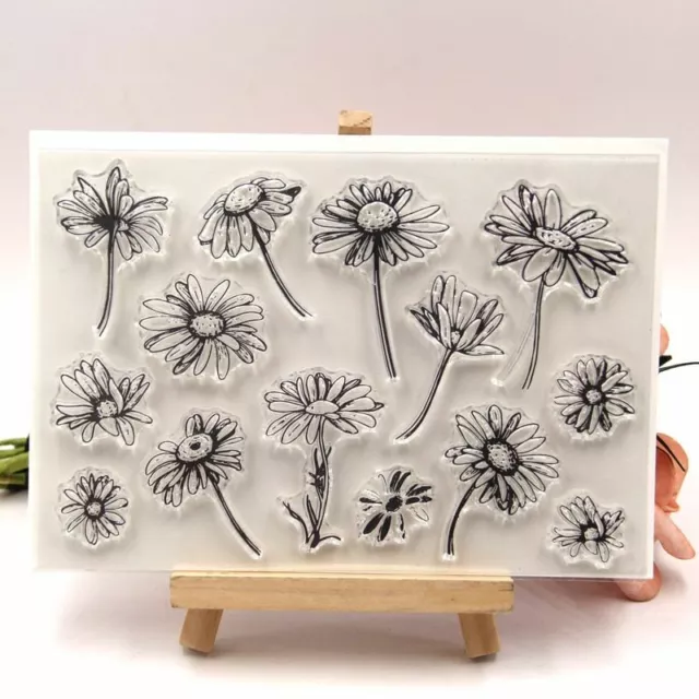 1pc Flowers Transparent Silicone Stamp Clear Seal Stamps Diy Scrapbook Clear Sta