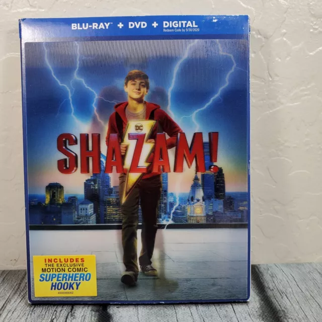 DC Shazam! Blu-Ray Plus DVD Edition 2019 WideScreen Zachary Levi, Very Good