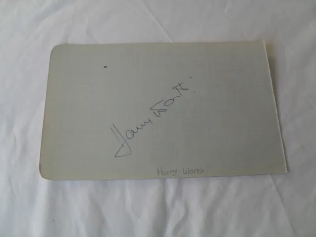 HARRY WORTH AUTOGRAPH - Signed autograph book page TV and stage Comedian