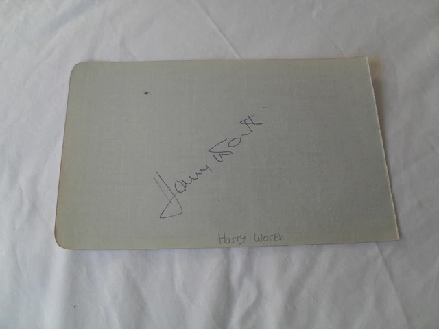 HARRY WORTH AUTOGRAPH - Signed autograph book page TV and stage Comedian
