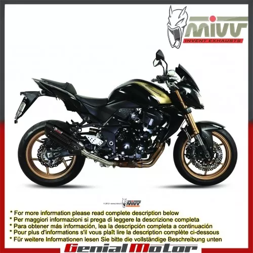 Auspuff exhaust MIVV Suono Schwarz Edelstahl fur Kawasaki Z 750 R 2011 > 2014