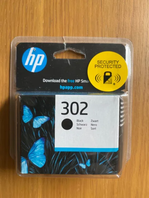HP 302 Black Ink Cartridge F6U66AE.  Exp date April 2025