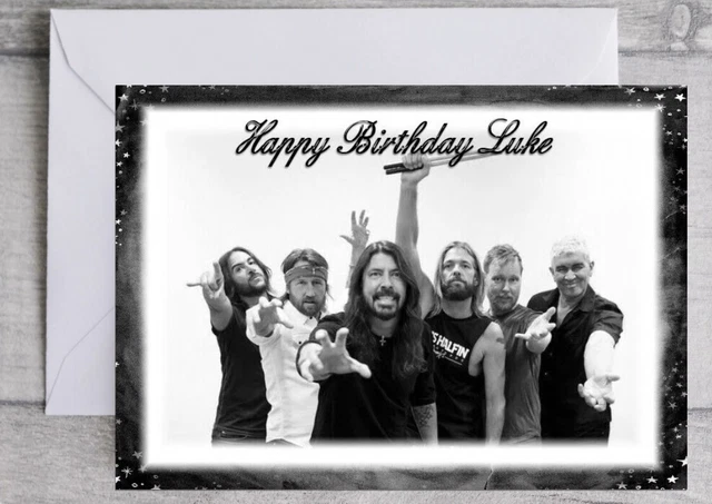 PERSONALISED BIRTHDAY CARD Foo Fighters son daughter grandson ...