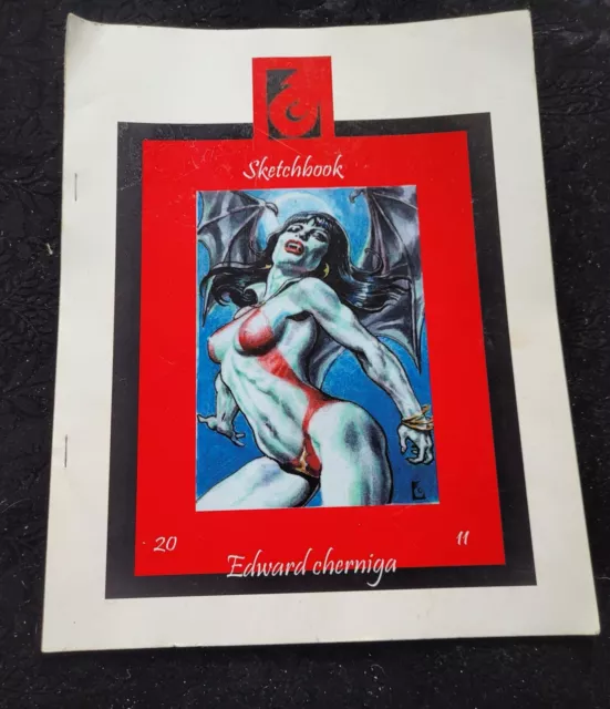 VAMPIRELLA SERIES  sketchbook by EDWARD CHERNIGA Signed photocopy book stapled