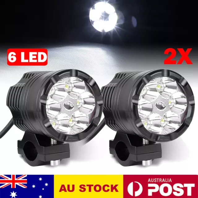 2X Mini Motorcycle LED Headlight Spotlight Auxiliary Driving Fog Spot Light 30W