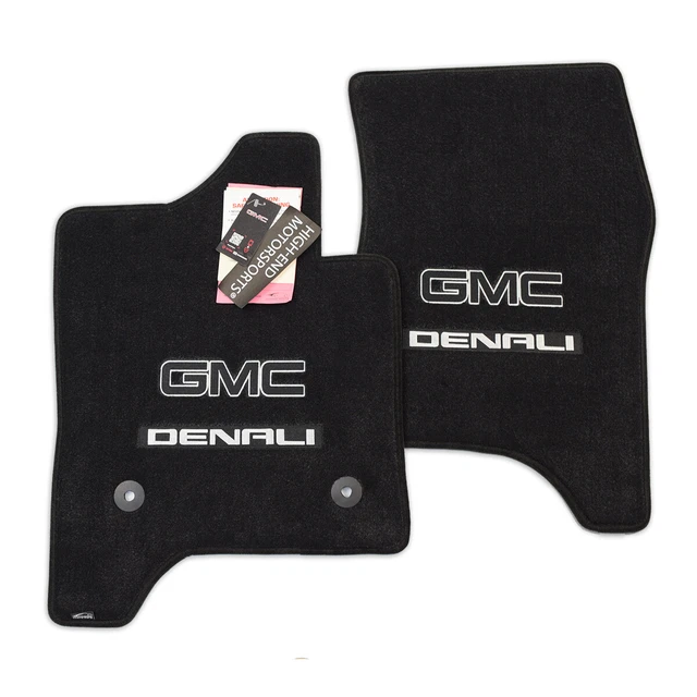 GMC SIERRA DENALI & Yukon Denali Front Floor Mats 2PC Jet Premium 32oz
