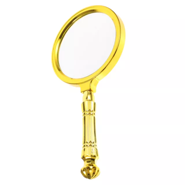 Magnifying Glass for Reading Hand Held Mirror Gold Plated Portable