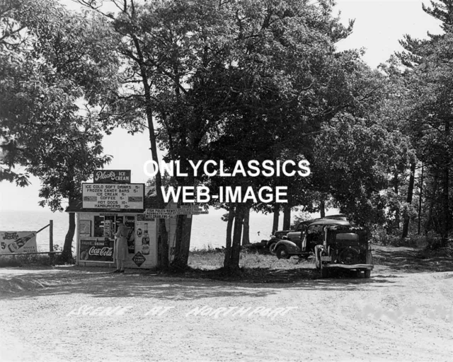 40s DOOR COUNTY WI SODA FOUNTAIN ICE CREAM STAND 8X10 PHOTO PEPSI COCA-COLA SIGN