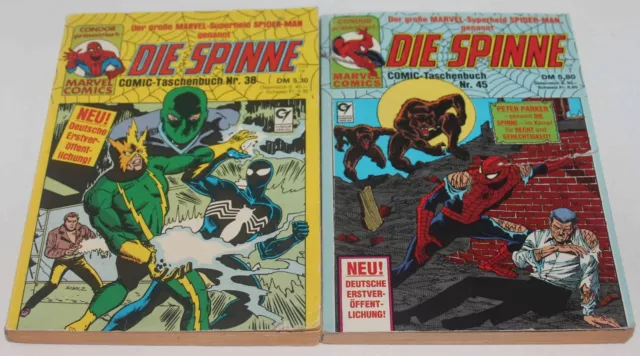 Spiderman/ Die Spinne Nr. 38 und 45, Erstveroeffentlichungen guter Zustand